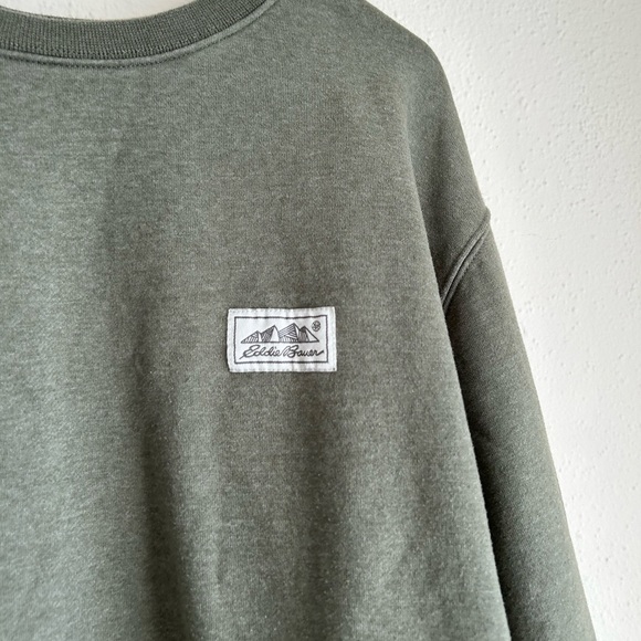 Eddie Bauer Sage Green Signature Fleece Crew Neck Sweater Men’s XXL Pullover - Picture 2 of 7